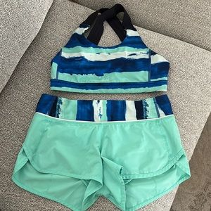 Lululemon set workout bra and shorts - size 6